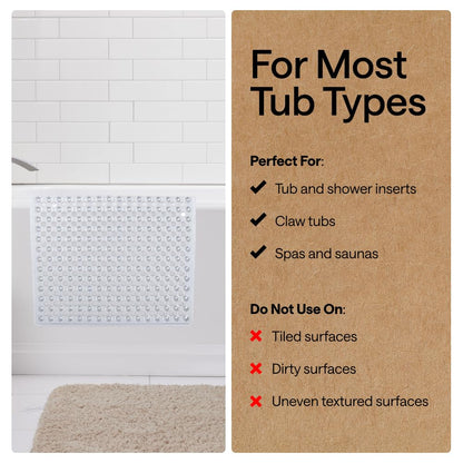 Patented Bath Tub Shower Mat (2 Count)