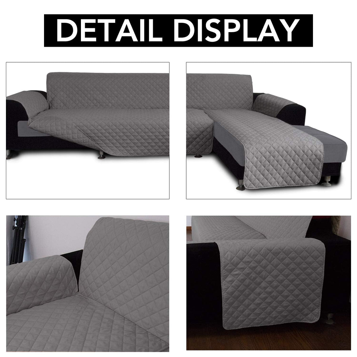 Reversible L Shape Sectional Couch Cover