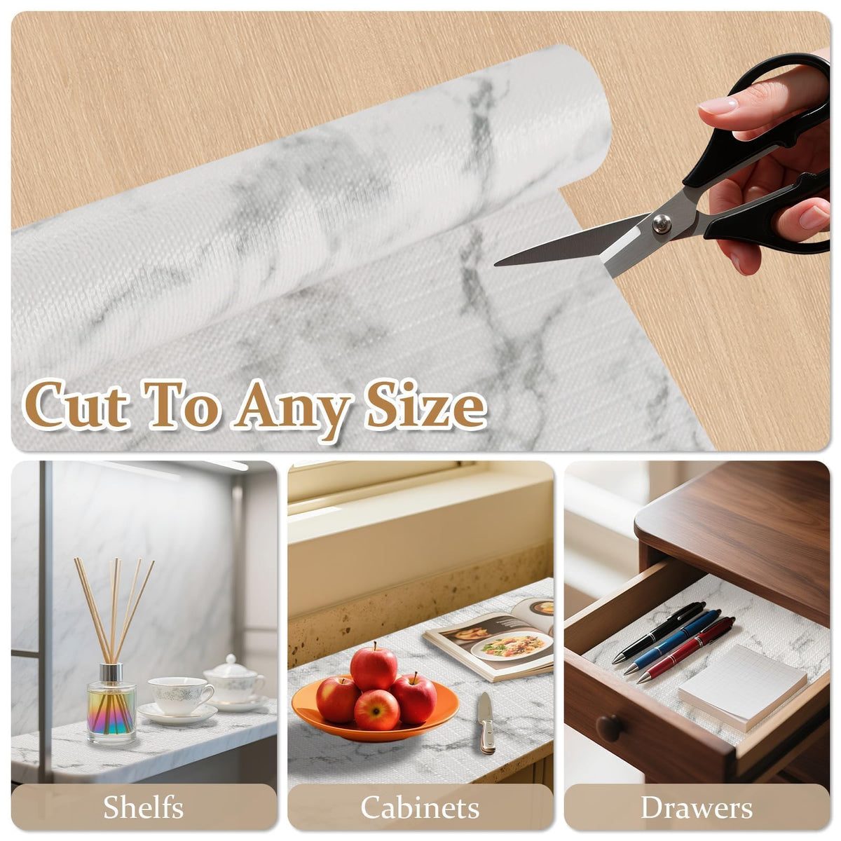 Drawer and Shelf Liner for Kitchen Cabinet Non Adhesive Non Slip 12in x 20FT (20 Sq Ft)