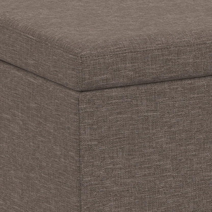 Avalon 54" Wide Linen Look Fabric Storage Ottoman in Fawn Brown