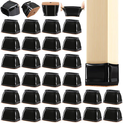 32 Pack Rectangle Chair Leg Floor Protectors for Hardwood Floors