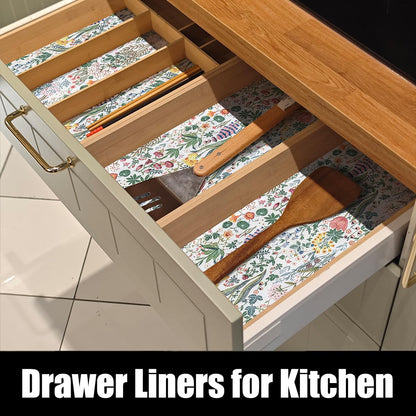 Floral Shelf Drawer Liners