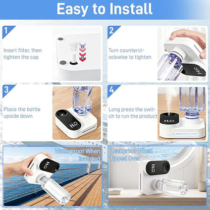 Cruise Humidifier Portable Humidifier for Travel – Whisper-Quiet Mini Humidifier Travel Humidifier for Cruise, Office or Car with Night Light, Auto-Off & 2 Mist Modes Water Bottle Humidifier