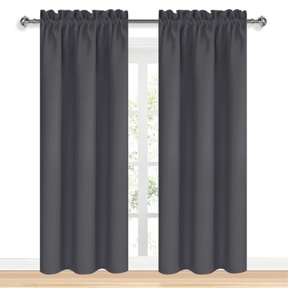 Blackout Curtains for Bedroom 38 x 84 Inch Long Dark Grey 2 Panels (2 Count)