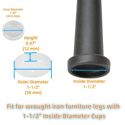 Wrought Iron Patio Furniture Feet Caps (24 Count)