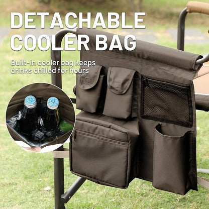 Timber Ridge XXL Upgraded Oversized Directors Chairs with Foldable Side Table, Detachable Side Pocket, Heavy Duty Folding Camping Chair up to 600 Lbs Weight Capacity (Brown) Ideal Gift