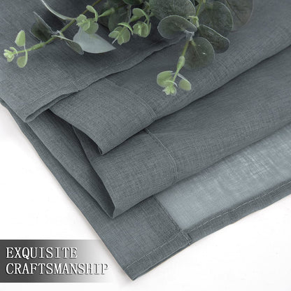 Sheer Curtains Bedroom Linen Textured Curtain Sheers Light Filtering Voile Rod Pocket Curtains for Living Room (2 Count)