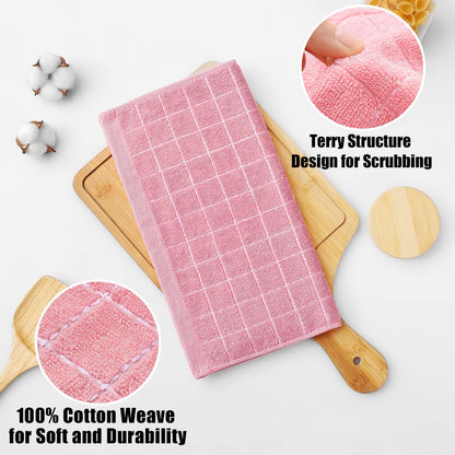 100% Cotton Terry Kitchen Dish Cloths (18 Count)