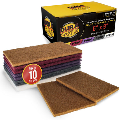 Premium 6" x 9" 10 Scuff Pad Variety Pack (10 Count)