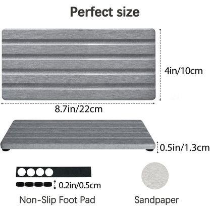 Diatomite Soap Dish Holder Water Absorbing Stone Tray Bathroom Countertop (2 Count)