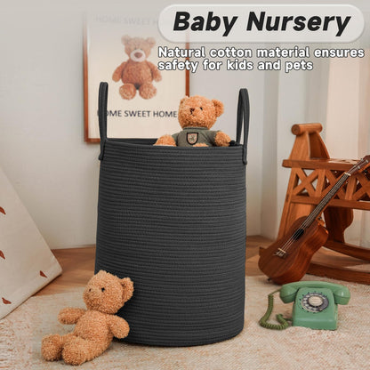 60L Cotton Rope Laundry Basket Hamper