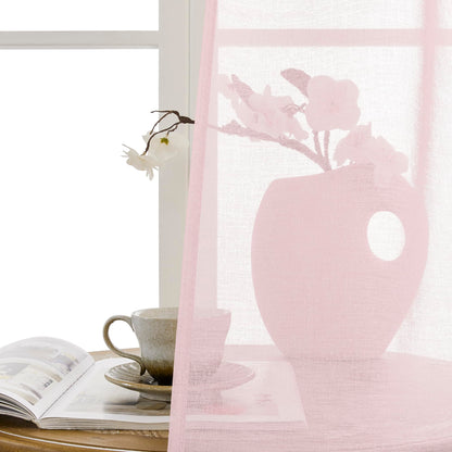 Sheer Door Curtain Closet Linen Textured Curtains Sheer Doorway Light Filtering Voile Patio Glass Doors Rod Pocket Curtain French Door