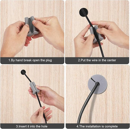 2pcs Wall Hole Cable Routing Kit for Starlink, Silicone Cable Feed Through Bushings Wall Grommets for 1 Inch Cables Cable Protective Sleeve for Starlink Cable Router and Ethernet Cable Adapter (Gray)