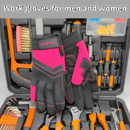 2 Pairs Touchscreen Mechanic Work Gloves Women