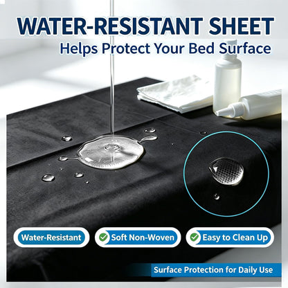 50PCS Massage Table Sheet Disposable Spa Bed Cover 75"x31" Waterproof Black (50 Count)