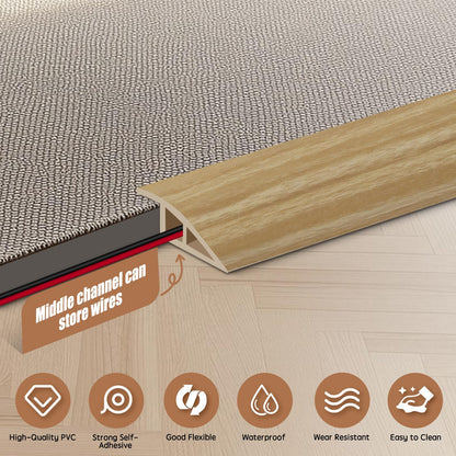 Floor Transition Strip Door Threshold 78" Floor Transition Reducer Trim on The Edges Threshold Strip Self Adhesive Suitable for Doorways