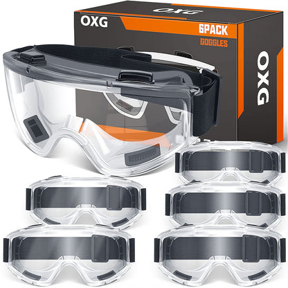 6 Pack Safety Goggles ANSI Z87.1 Glasses (6 Count)