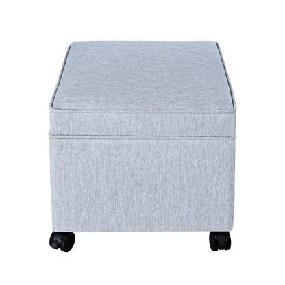 17.5 inch Square Storage Ottoman with Wheels & Flip Top Lid