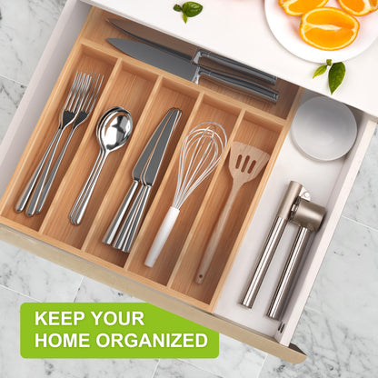 Bamboo Silverware Drawer Tray