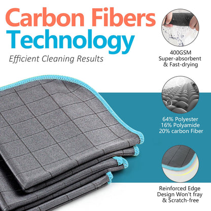 Microfiber Towels Cars Wash Drying Cleaning Cloth (3 Count)