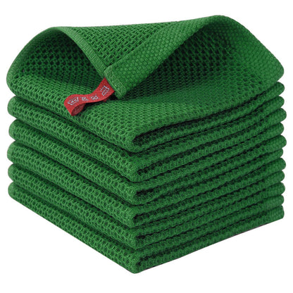 100% Cotton Waffle Weave Kitchen Dish Cloths 6 (6 Count)