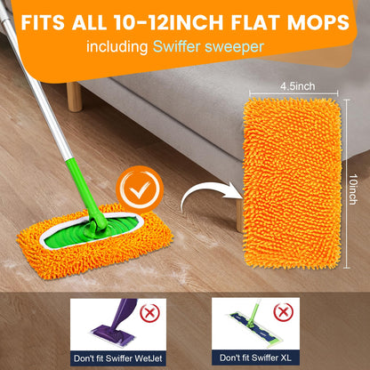 6Pcs Reusable Microfiber Mop Pads Compatible with Sweeper Mop (6 Count)
