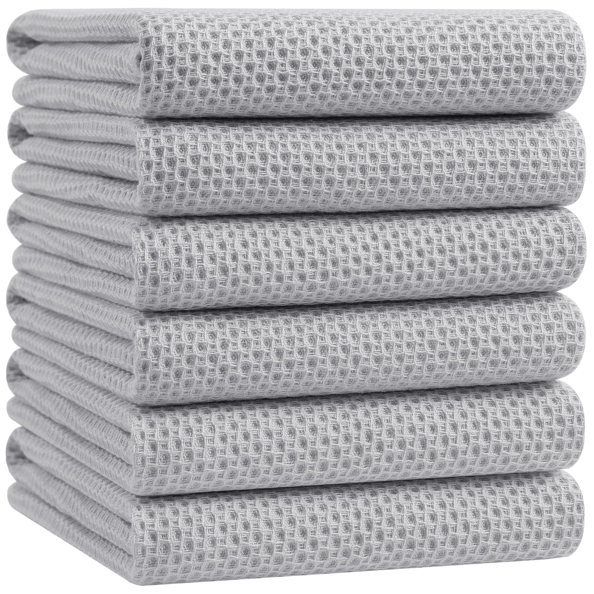 100% Cotton Oversized Waffle Weave Kitchen Towels 6 (6 Count)