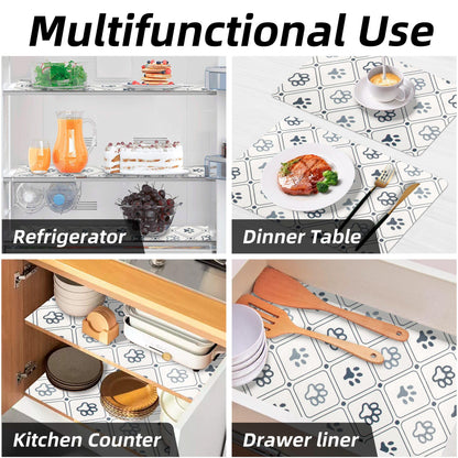 Bulk Shelf Liner 12" W x 240" L Cupboard Liner Shelving Paper for Cabinets and Drawers Pantry Shelf Liners for Kitchen Cabinets Non