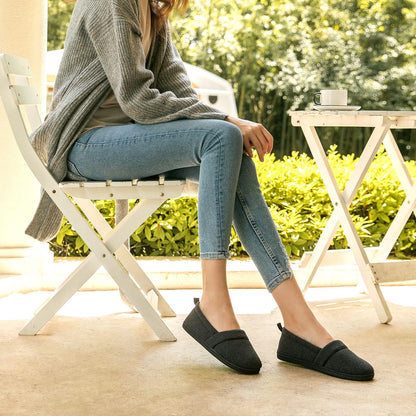 Women's Comfy Loafer Slippers House Shoes Black