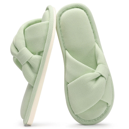 Summer House Slippers for Women Corduroy Open Toe Indoor Slippers