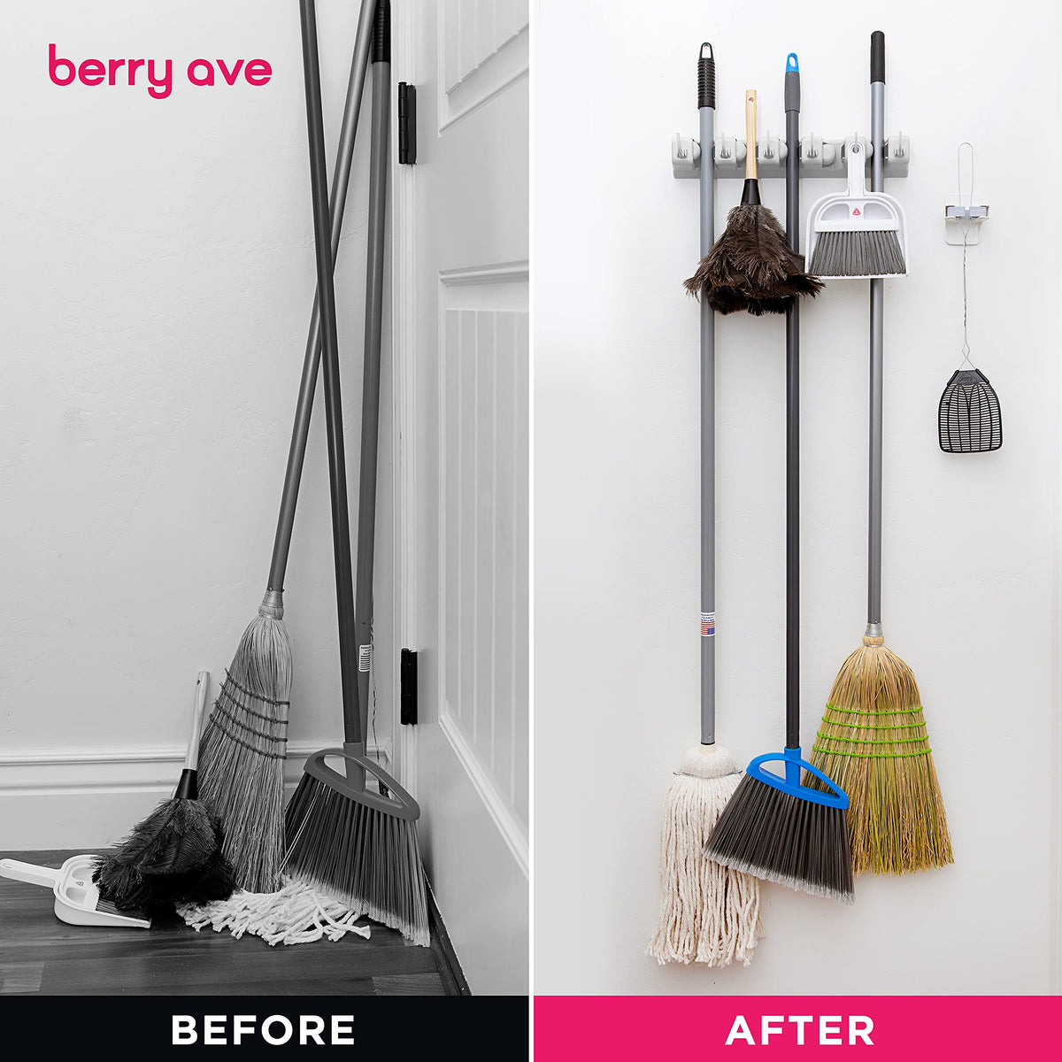EXTRA GRIP Mop & Broom Holder Wall Mount (2 Count)