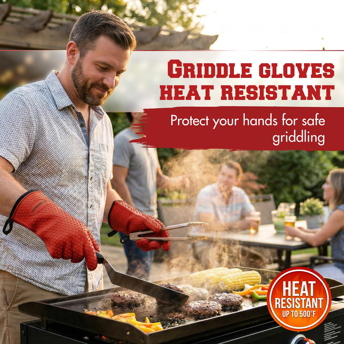 Silicone Griddle Grill Gloves Heat Resistant Oven Mitts