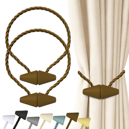 Magnetic Curtain Tiebacks Dark Brown 2pcs (2 Count)