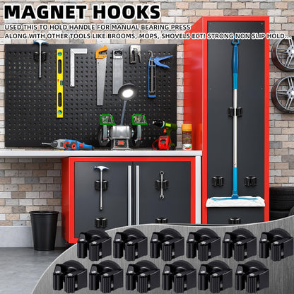 12 Pcs Magnetic Broom Holder Wall Mounted Anti Slip Rack (12 Count)