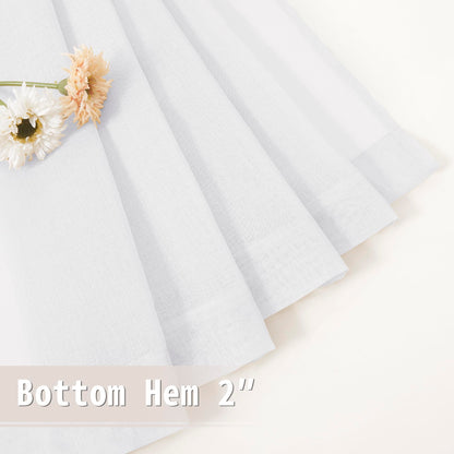 Sheer Door Curtains Closet Linen Textured Curtain Sheers Doorway Light Filtering Voile French Doors Rod Pocket Curtains Patio Glass Door