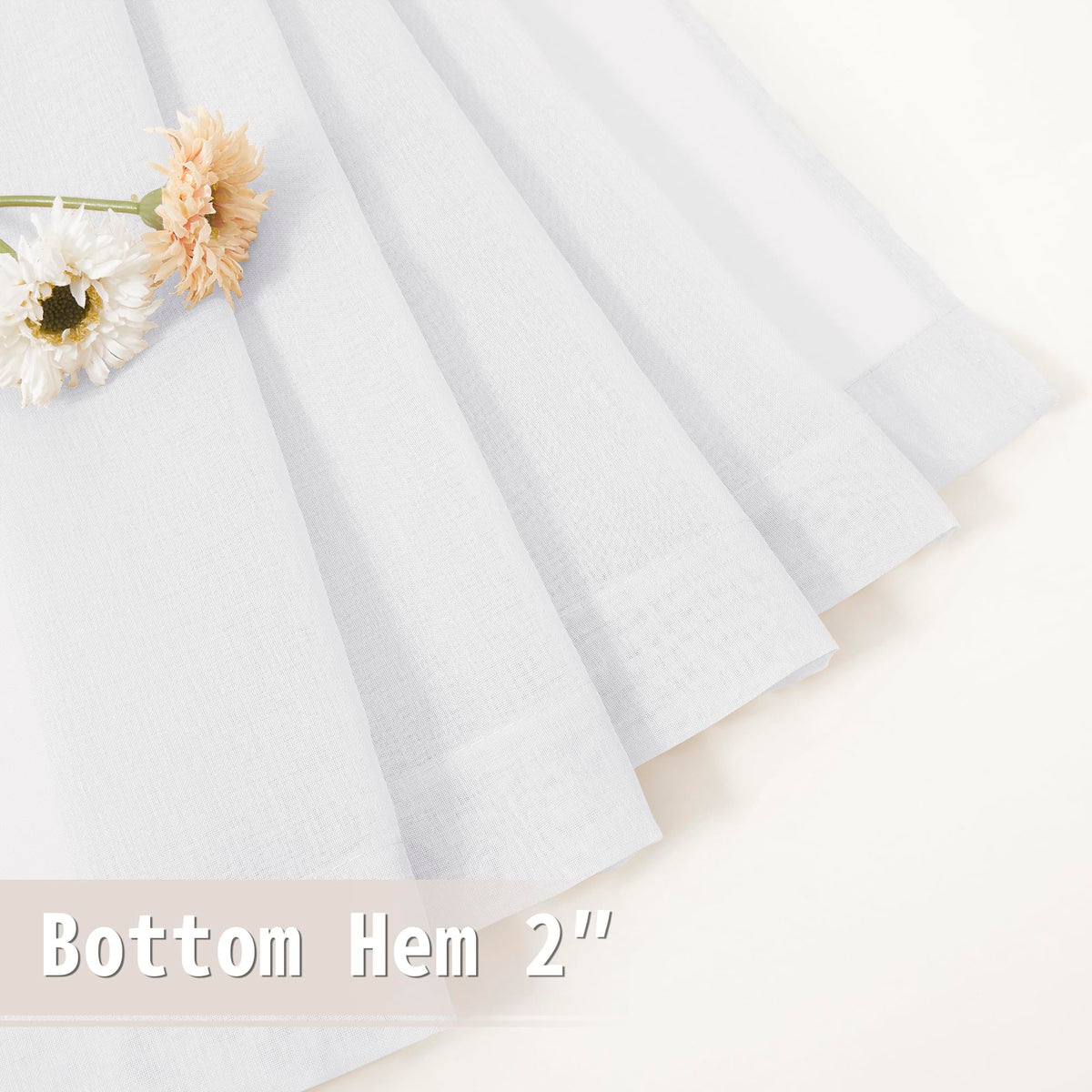 Sheer Door Curtain Closet Linen Textured Curtain Sheers Doorway Light Filtering Voile French Door Rod Pocket Curtains Patio Glass Doors