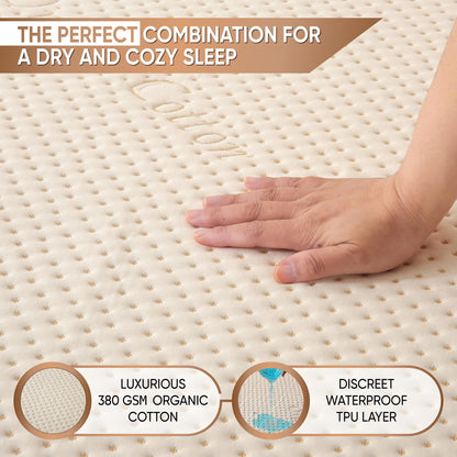 Luxury Waterproof Organic Mattress Protector Twin Size