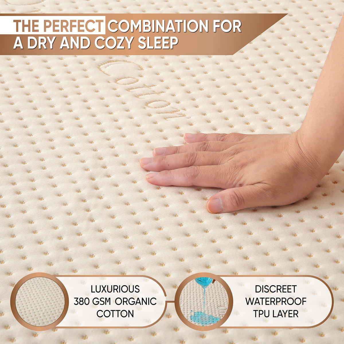 Luxury Waterproof Organic Mattress Protector Full Size