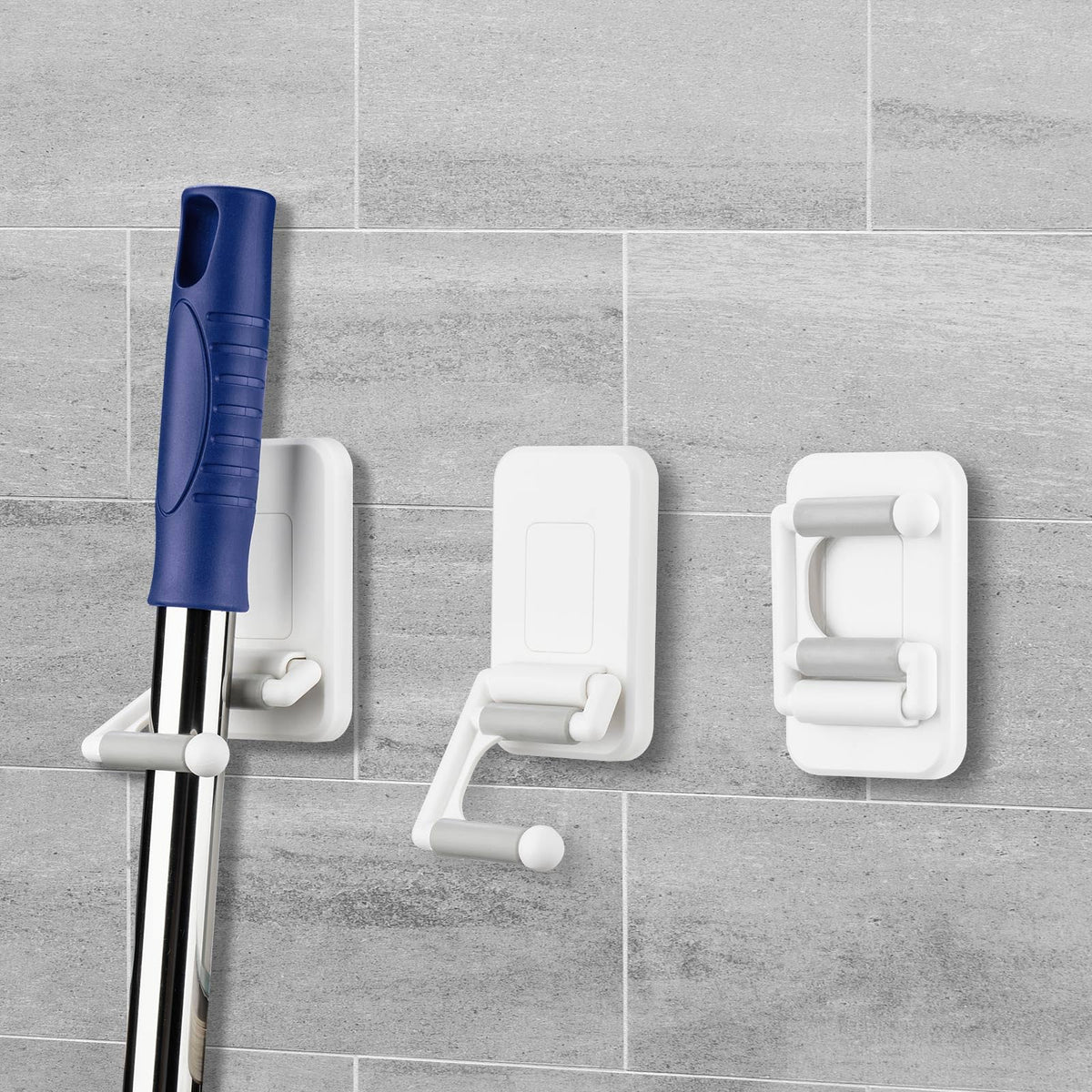 Broom Mop Holder Wall Mount 4PCS 180° Rotating No (4 Count)