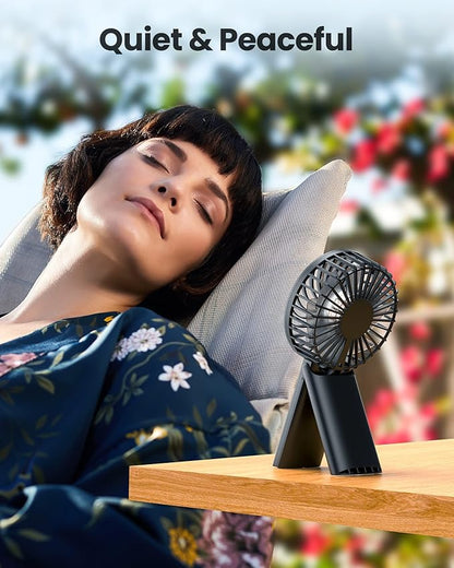2pcs Mini Portable Folding Handheld Fans USB Rechargeable Personal Fan Neck Desktop 4-speed 3-in-1 Silent Handheld Mini Fan 6-15 hours battery life Suitable for summer travel Camping Outdoor Kids Gift