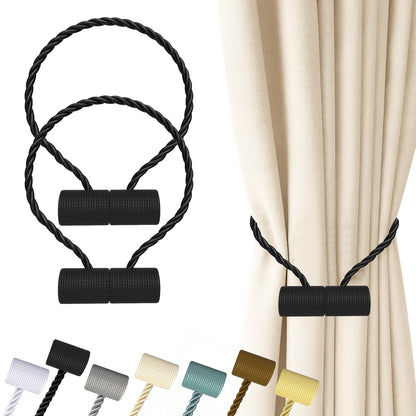 Magnetic Curtain Tiebacks Black 2pcs (2 Count)