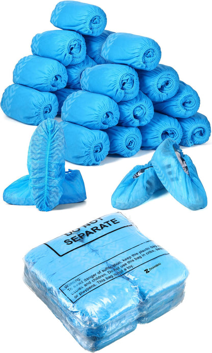 300 Pack Disposable Shoe Covers Non Slip Disposable Large Foot Booties Shoe Covers for Indoors Contractors Floor and Carpet Protectors