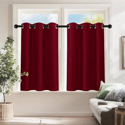 Christmas Burgundy Red Blackout Curtains and Drapes (2 Count)