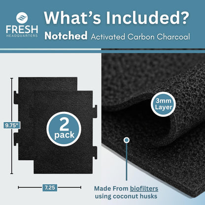 Notched Activated Carbon Microwave Hood Filters