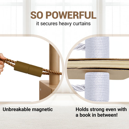 Magnetic Curtain Tiebacks Dark Brown 4pcs