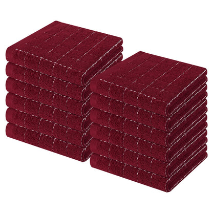 100% Cotton Terry Kitchen Dish Cloths (12 Count)