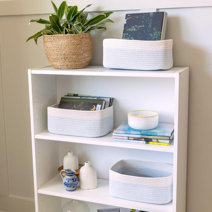 13.5”x8.5”x5.5” Rectangle Storage Baskets for Shelves 3 Pack (3 Count)