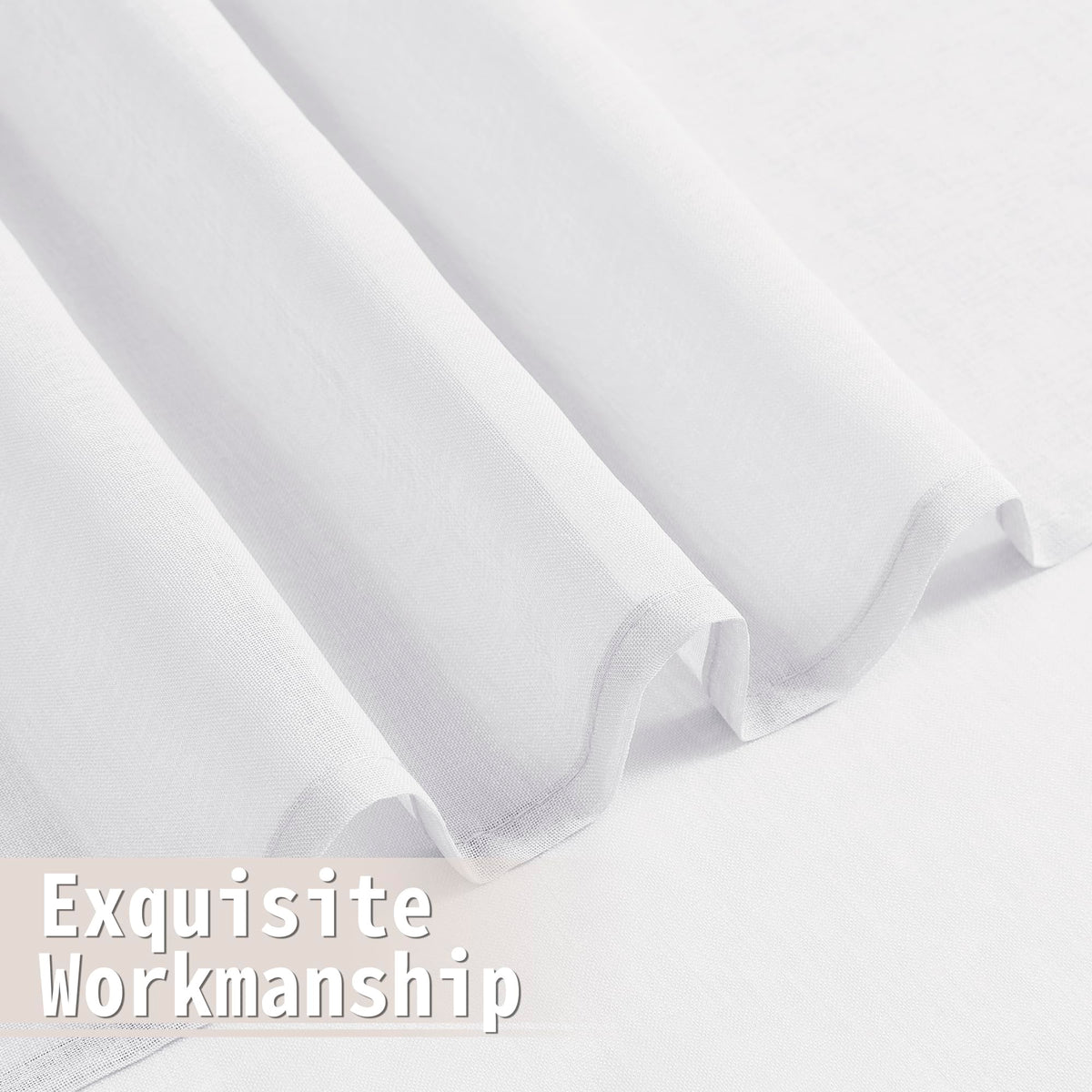 Sheer Door Curtain Closet Linen Textured Curtains Sheer Doorway Light Filtering Voile Patio Glass Doors Rod Pocket Curtain French Door