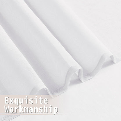 Sheer Door Curtain Closet Linen Textured Curtains Sheer Doorway Light Filtering Voile Patio Glass Doors Rod Pocket Curtain French Door
