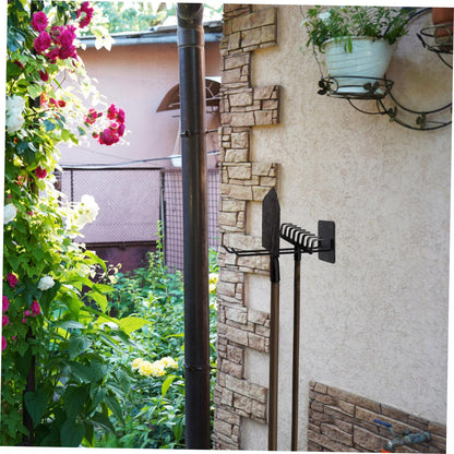 Wall Mount Broom Holder Garden Tool Organizer for Rakes Mops Hoses More Stylish Storage Rack with Screw for Indoor Outdoor Use